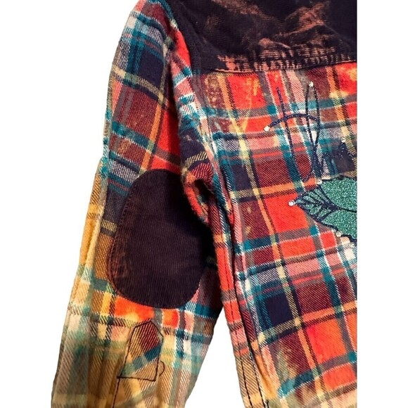 Upcycled Distressed Ombre “Thankful” Boutique Long Sleeve 18m  Corduroy Detail - Picture 6 of 6